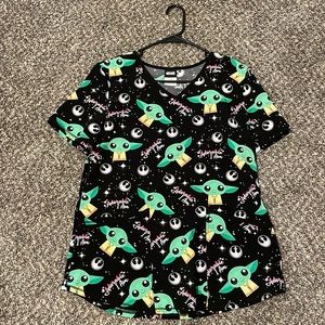Baby yoda scrub top